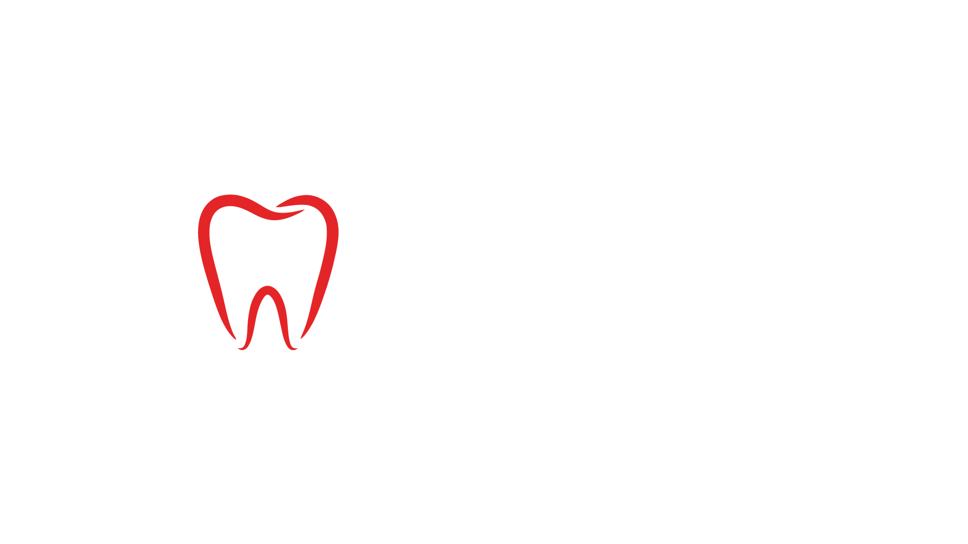 Red stylized outline of a tooth on a white background.