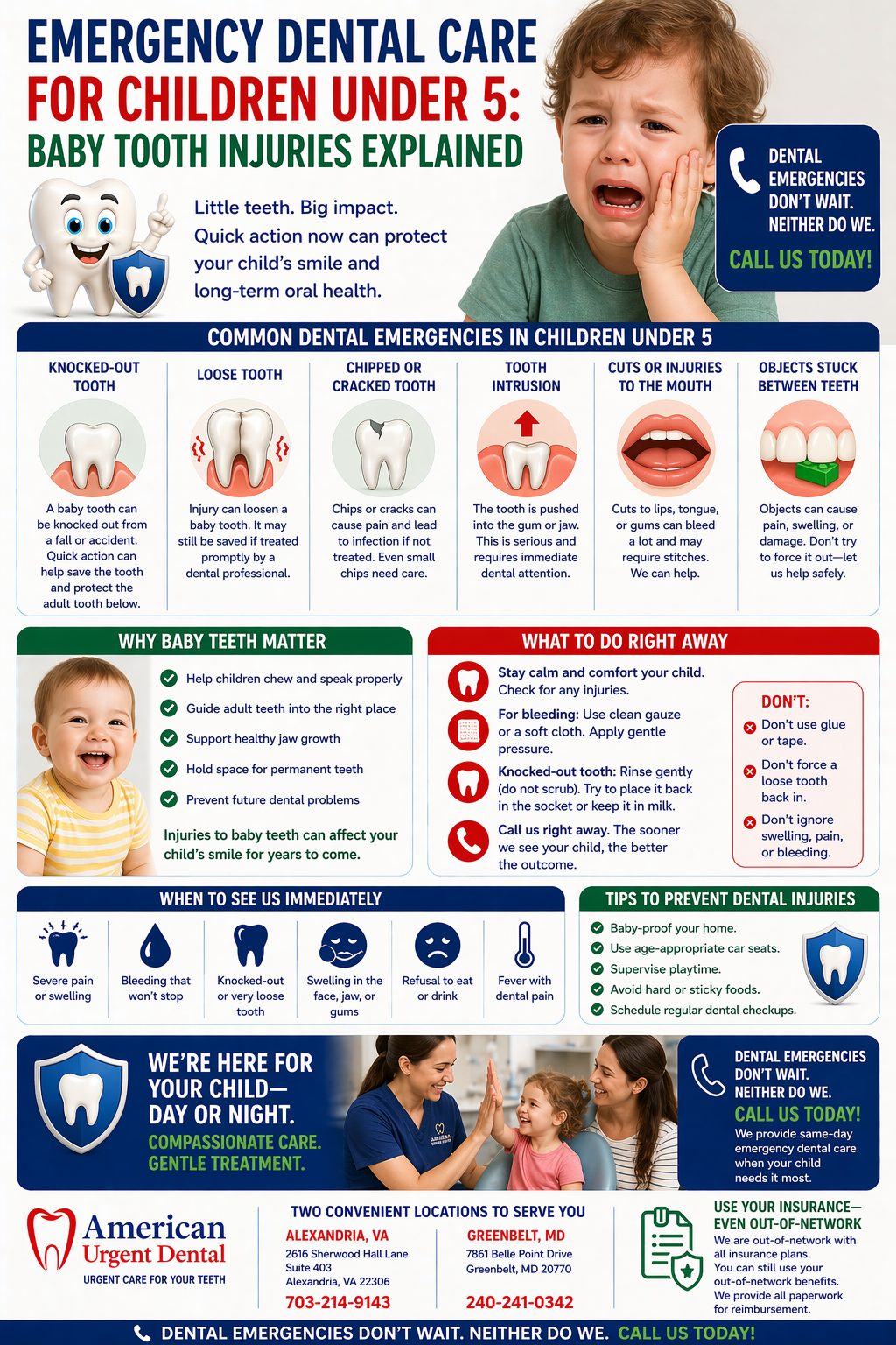 Emergency Dental Care for Children Under 5: Baby Tooth Injuries Explained